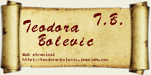 Teodora Bolević vizit kartica